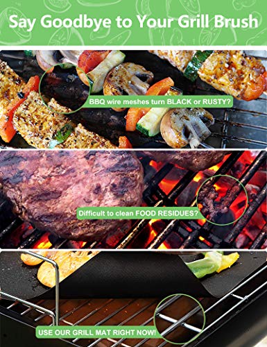 Grill Mat 6 Pcs, 100% Non-Stick Headmall Bbq Mats, Easy To Clean, For Barbecue Grilling & Baking, Electric Grill Gas Charcoal Bbq - 15.75 X 13 Inch #TOP3