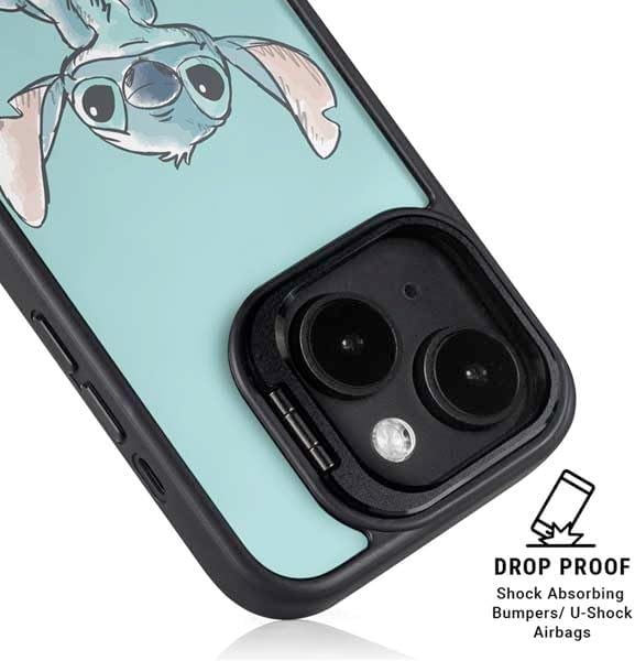 Skinit Kickstand Phone Case Compatible with iPhone 15 - Officially Licensed Disney Lilo and Stitch Ohana Design