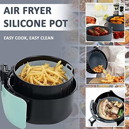 Priceless Homeware Silicone Pot - Food Safe Air fryers Oven accessories - Easy Cleaning Air fryer Oven- No More Rigid Cleaning - Food Safe Air reusable Air Fryer Basket, (Grey)
