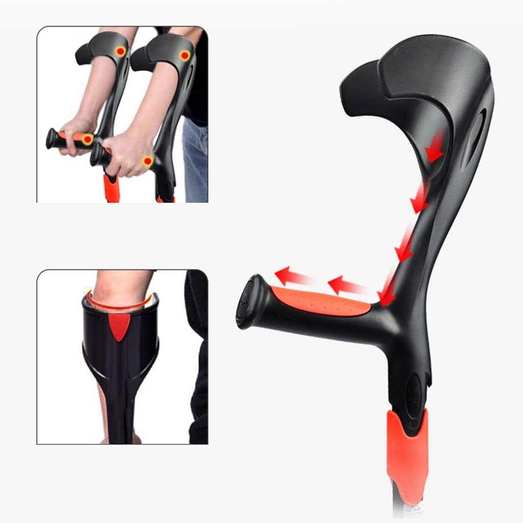 XMING Muletas for Ancianos, muletas, Fractura de axila, muletas Dobles Antideslizantes Ajustables, muletas de Codo for Adultos, bastón de Brazo for discapacitados (Color : Rosso)