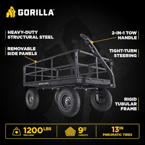 Steel Garden Cart with Removable Sides