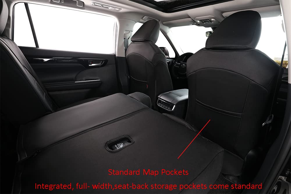 Amazon.com: EKR Highlander Seat Covers for SUV Toyota Highlander 2020 2021 2022 2023 2024 2025 2026,2nd Row 40/60 Split,Car Seat Covers Front Seats Back Seat,Waterproof Seat Covers Full Set-Neoprene(Black) : Automotive
