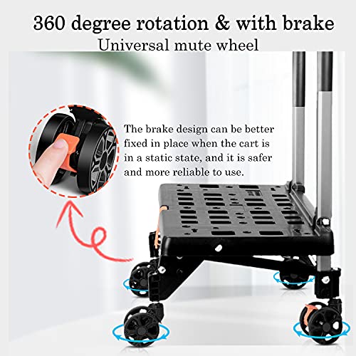 Einkaufstrolley, zusammenklappbar, Teleskopgriff, 4 drehbare Räder mit Bremssystem, wasserdichte Einkaufstaschen, Super… – Bild 8