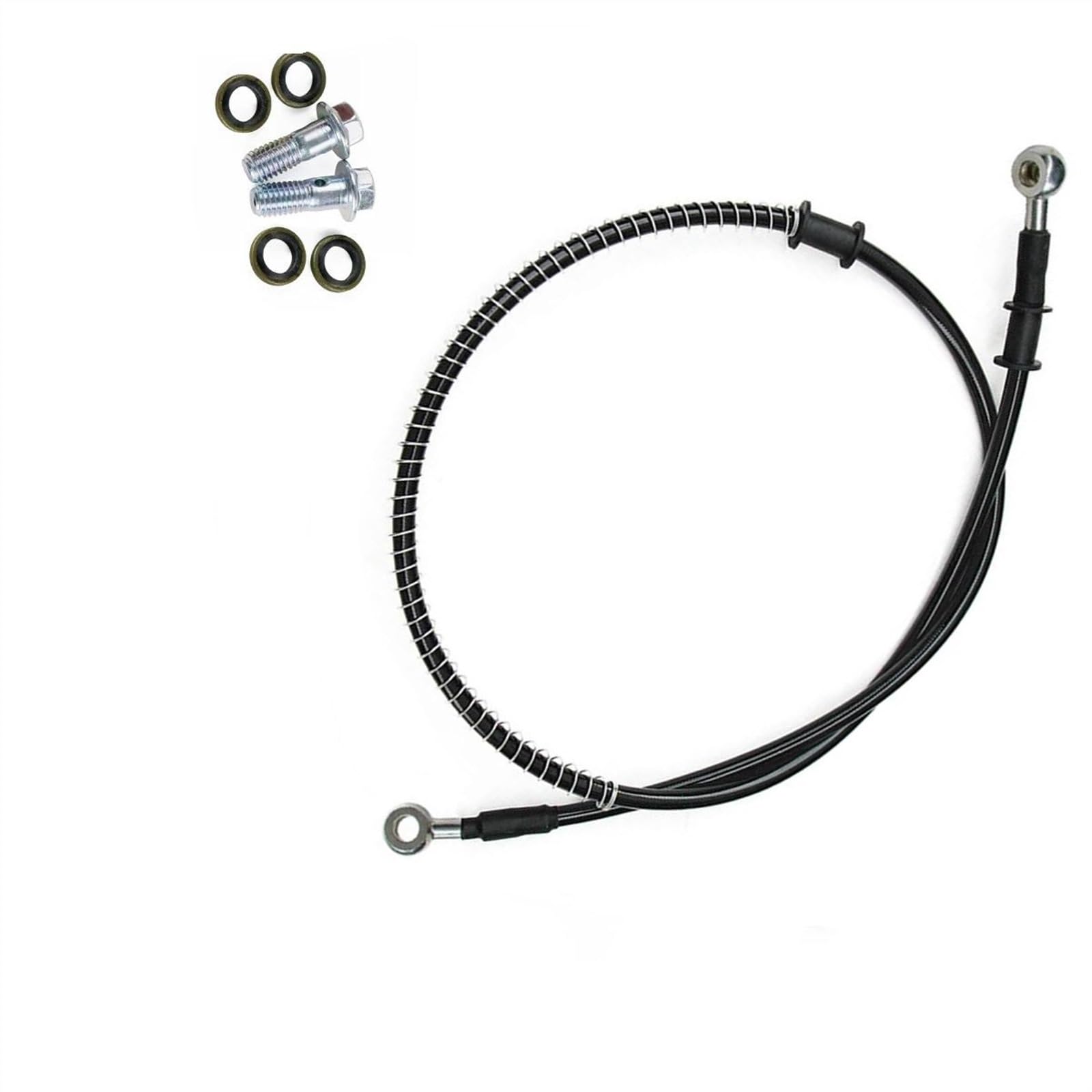 Motorbike Part Motorcycle Braided Steel Hydraulic Brake Line Clutch Oil Hose Tube Pipe 400mm-2300mm M8 90° 28°(1900mm)