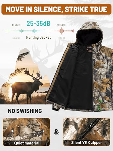 ANTARCTICA GEAR Heated Hunting Jacket for Men with 12V 15000mAh Battery Pack, Hoodie Winter Heated Work Jacket3