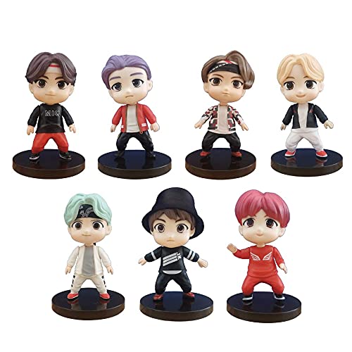 Image of AUGEN Limited Edition BTS Bangtan Action Toy Figure and Cake Topper Collectible Set of 7-8cm Statue (Small, 2)