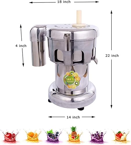 Miniatura 8 de TECHTONGDA Extractor de jugo comercial Extractor de exprimidor de acero inoxidable Exprimidor de jugo de frutas y verduras Exprimidor 110V Extracto