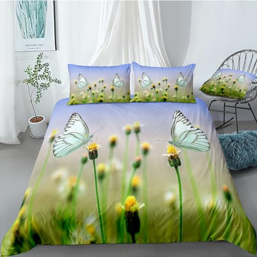 Housse de couette 240x260 cm blanc 3D parure de lit réversible 3 pièces