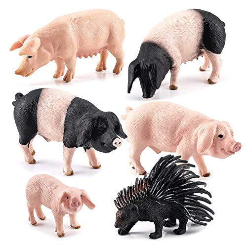 Realistische Bauernhof Schwein Tiere Modell Figur Spielzeug Set, Scheunen Bauernhof Schwein Figuren Sammlung Spielset…
