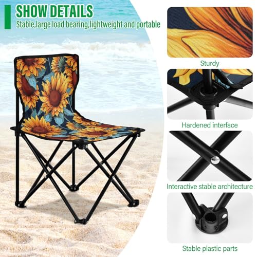 Silla plegable ligera para camping UMIRIKO con diseño girasol y bolsa de transporte modelo 20857607 miniatura 4