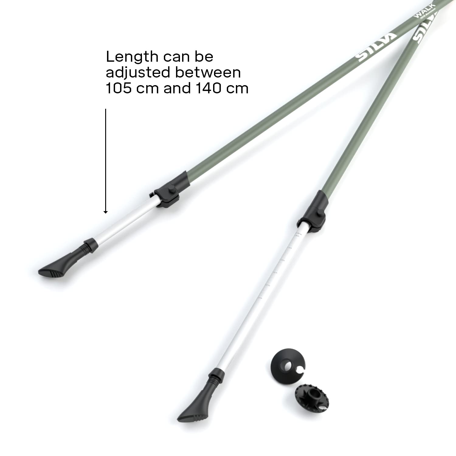 Silva Walk Poles Aluminum Cork telescópicos 2 secc. par, STOCK, 38123