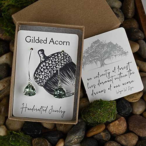 Green Amethyst Quartz Trillion Sterling Silver Earrings4