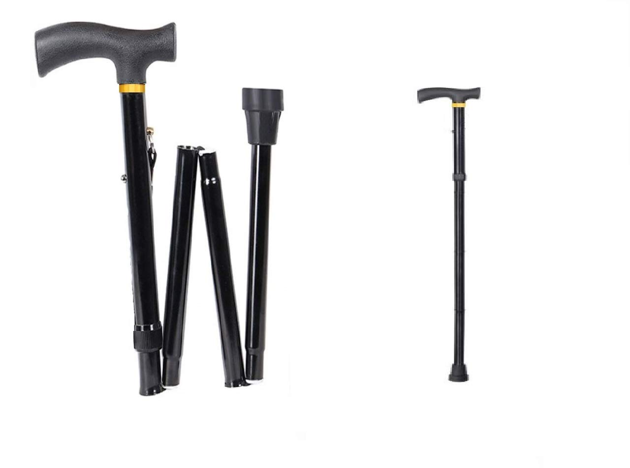 MUBBA Foldable Walking Stick 4 Folding Sections Walking Canes Height Adjustable (Black) (B09QLD139B) Amazon Price History, Amazon Price Tracker