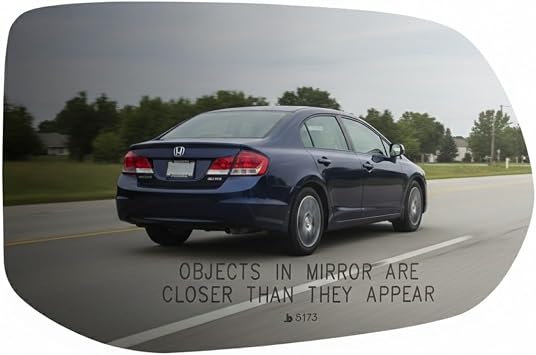 Burco 5173 Convex Passenger Side View Non-Heated Mirror Glass, OEM# 76200SNEA41/76203SNAA31/76203SNAA01, Fits Honda Civic 2006-2011 Heated or Non-Heated Mirrors, Snap Fit Replacement, Smooth Edges