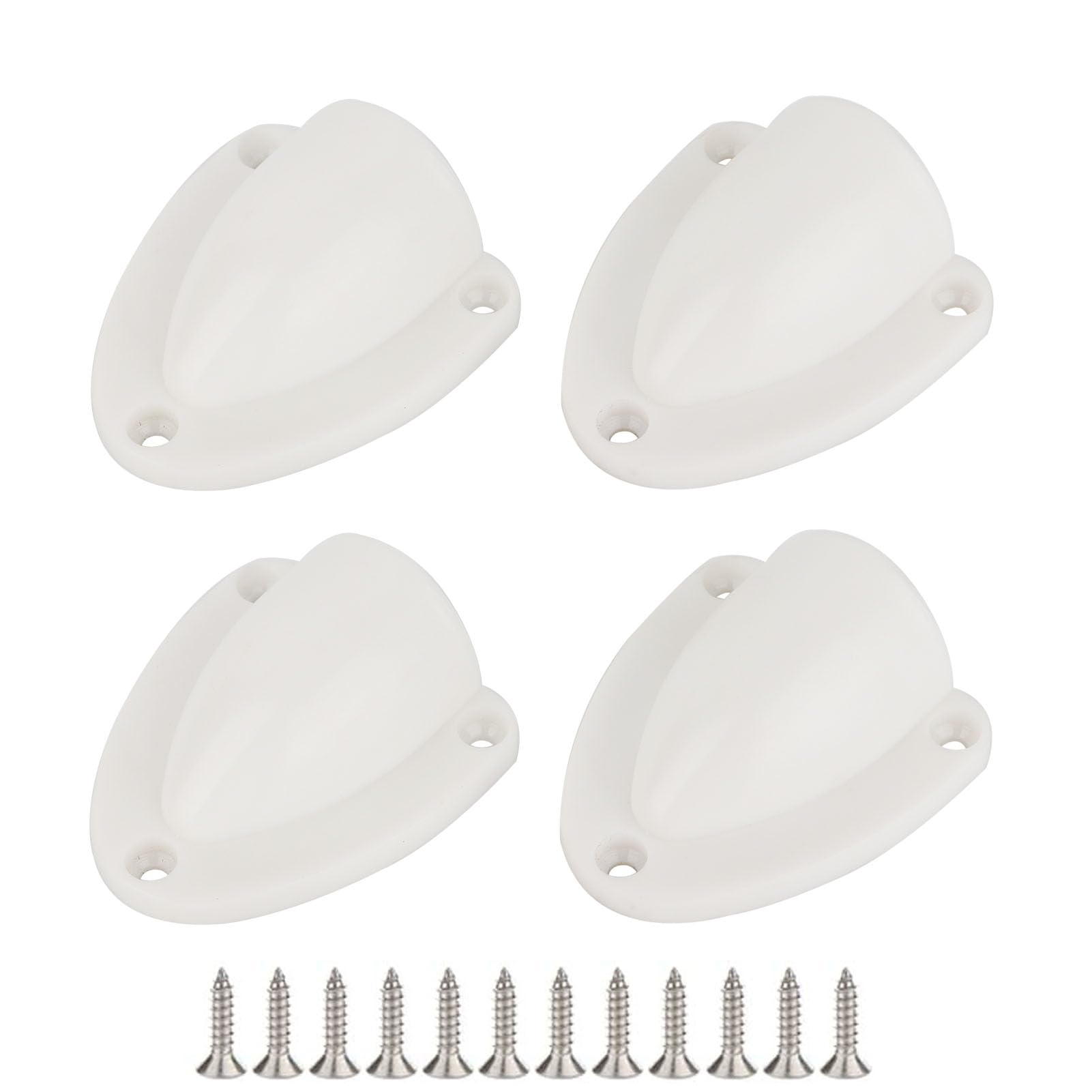 Grekywin Marine Wire Cable Vent Cover 4Pcs Set, White Nylon Clamshell for Vent, Accessories for Boat Yacht (57 x 63mm)