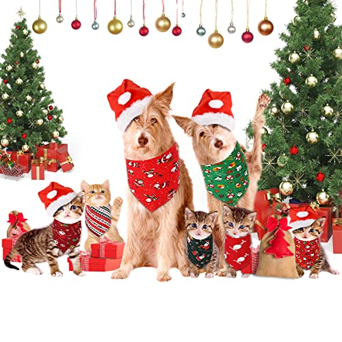 Wisolt Christmas Dog Bandanas for Small Large Dogs Cat Adjustable Dog Neckerchief Scarf Bibs Plaid Puppy Bandana for Dog Party Gifts - Image 8