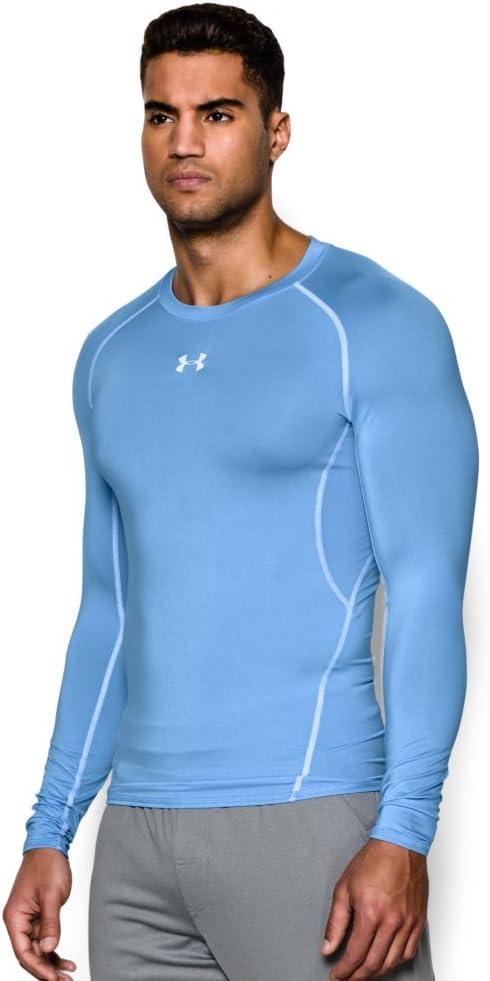 Under Armour Men's HeatGear Armour Compression Long Sleeve T-Shirt , Carolina Blue (475)/White , 3X-Large