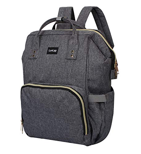 LuvLap Lily Multifunctional Waterproof Diaper Bag for Mothers for Travel, Mother Travelling Bag, Backpack Cum Tote bag for Mothers, Large storage capacity with 15 pockets (Grey)