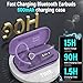 Bluetooth Headset with APTX HD Audio, Wireless Hands-Free Earpiece with CVC 8.0/ENC Dual Mic, Mute Button & Dual Device Connection, 90H Playtime Single-Ear Headphone for Trucker, Business, Purple‌