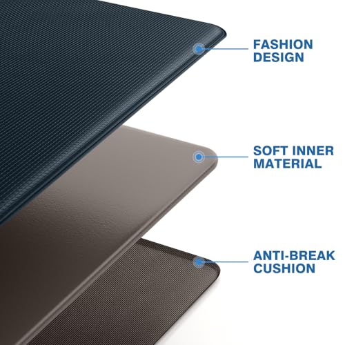 Image of StepRite Kitchen Mats, 2PCS Kitchen Rugs, Cushioned Anti Fatigue Kitchen Mats for Floor, Non-Slip Standing Desk Mat, Waterproof Kitchen Rug Set for Floor, Office, 17.3 inchx30 inch+17.3 inchx59 inch, Dark Charcoal