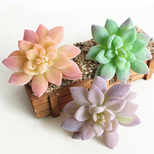 WINOMO 3 peças de plantas suculentas artificiais de cacto falso flores para plantas DIY decoração de