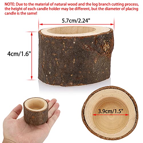 Ownmy Set Of 24 Wooden Tea Light Candle Holders Votive Candle Holders, Rustic Wooden Pillar Candle Stands Vintage Wooden Tealight Holders Set Candle Centerpieces For Dining Table Wedding Party, 1.6" H #TOP2