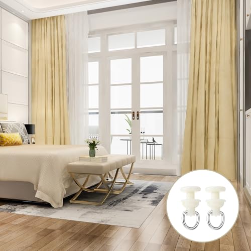 COMNICO 100Pcs Plastic Curtain Track Glider Rollers Hooks Ceiling Sliding Curtain Glider Tracks Accessories for Ceiling Drapes Room Dividers Living Bedroom Shower CurtainTrack Carrier Hooks