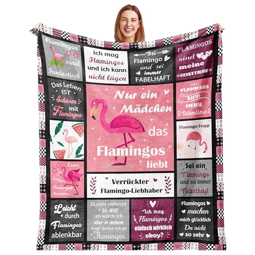 Bawzoey Flamingo Geschenke, Flamingo Decke 150 x 130CM Geschenke für Mädchen