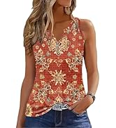 Disamer Tank Tops for Women 2026 Summer Casual Button Down Shirts Loose Fit V Neck Sleeveless Tsh...