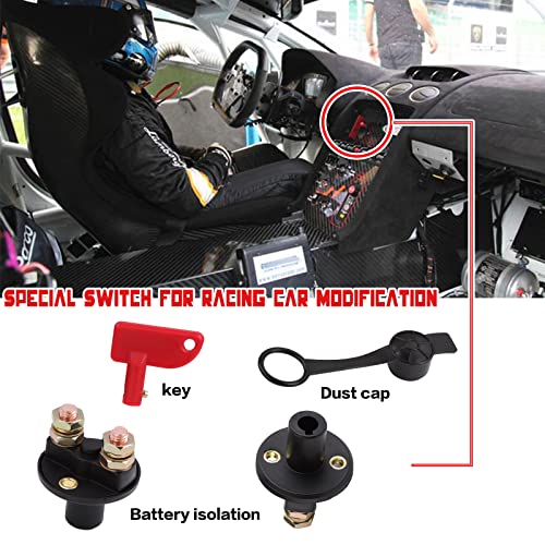 Ocr Battery Disconnect Switch With Keys, 2Pcs 12V-24V Battery Kill Switch Isolator Disconnect Cut Off Power For Atv Car Auto, On Off Battery Master Switch With Waterproof Key And Cover #TOP5