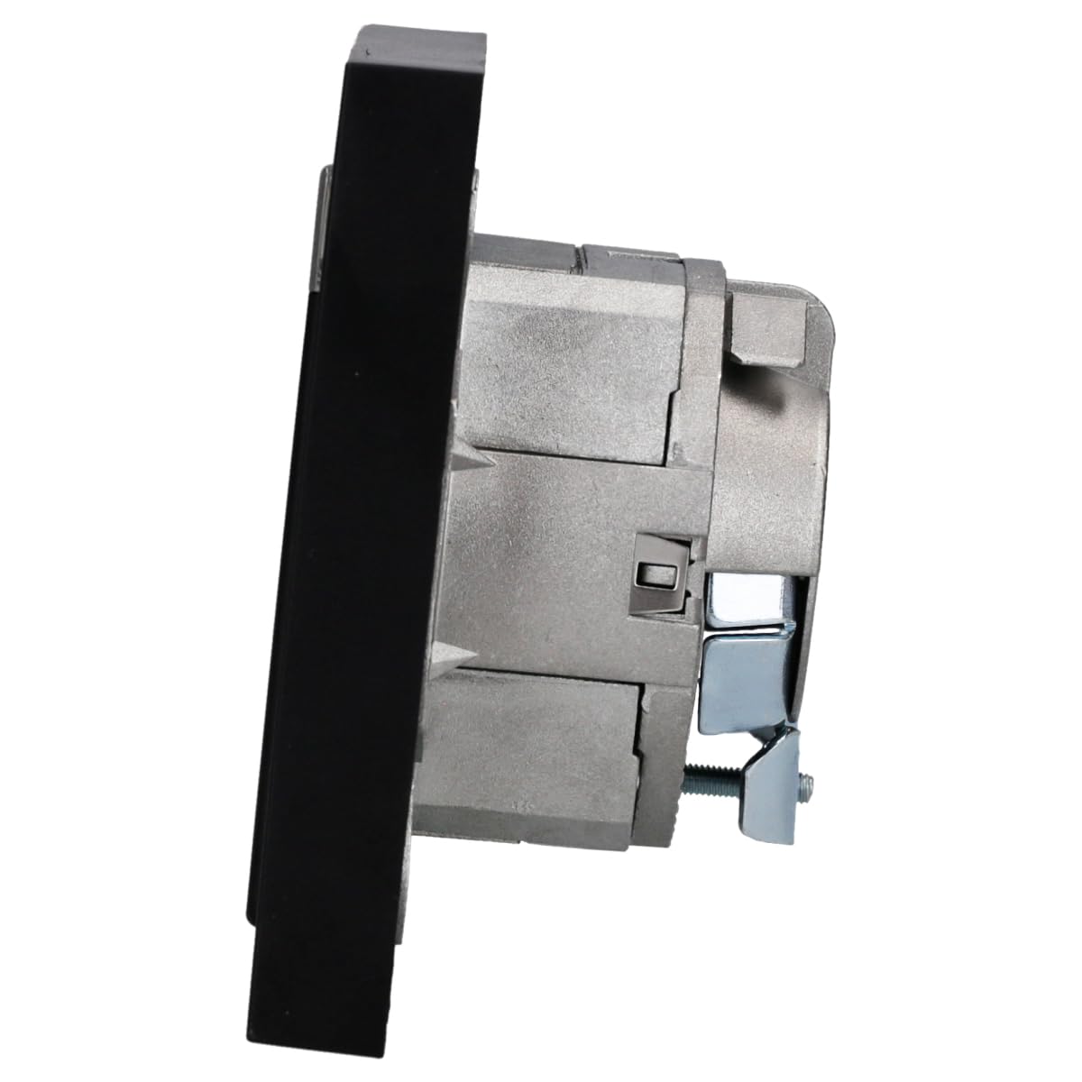 Busch-Jaeger future linear Komplett-Set: Rutenbeck Netzwerkdose 136104070 UAE-Cat.6A iso-8/8 Up 0 mit Zentralscheibe + 1721-885K Rahmen 1-fach schwarz matt
