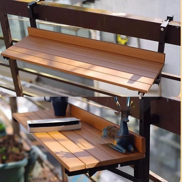 Table de balcon pliante pour optimiser les petits espaces sans encombrer le sol du patio - 4
