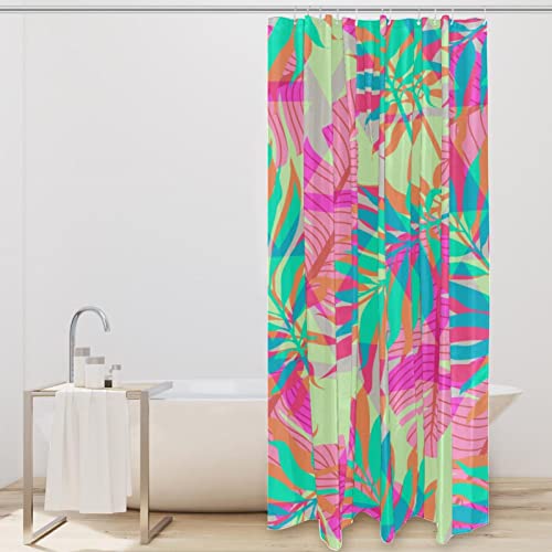 Rideau de douche lavable motif palmier abstrait 183x183 imperméable