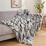 LIFEREVO Zebra Print Black and White Shaggy Plush Throw Blanket Soft Fluffy 50'x60' Warm Comfy Throws Faux Fur Blanket Throw Fuzzy Fur Throw for Office Couch, Sofa, Living Room, Zebra Print Black