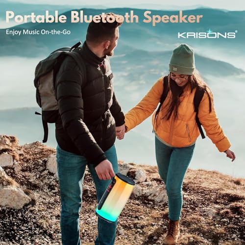 Image of Krisons Spark Aqua Portable Bluetooth Party Speaker,Built-in Bluetooth with RGB Lights,USB,SD Card and 3.5mm Audio Output and 30 watts Speaker with TWS Feature