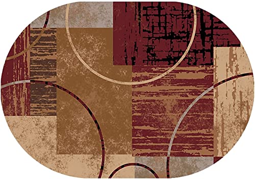 Tapis de sol élégant marron aux lignes abstraites modernes - 2