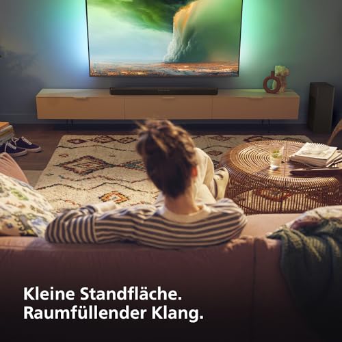 Philips TAB6309 Soundbar 2.1 mit drahtlosem Subwoofer - 2,1 Kanal 320W, DTS Virtual X, Bluetooth 5.4, HDMI ARC, optische Verbindung und USB-Konnektivität - Dunkelgrau – Bild 4