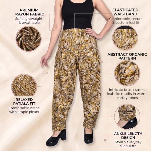 Image of FASHION GALLERY Women's Rayon Relaxed Fit Patiala Salwar with Full Length Drawstring Closure Type and Flexible Waist|Patiala Pant for Woman
