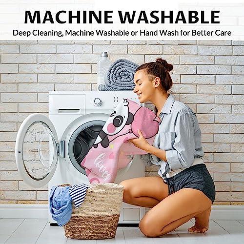 Personalized Panda Blanket Gifts with Name - 60"x80" Cute Throw Blanket for Kids, Adults - Pink Soft Fuzzy Blankets for Bed, Couch & Living Room