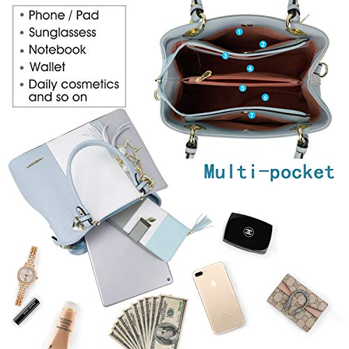 Image of Pomelo Best Purses and Handbags for Women with Multiple Pockets, Leather Top Handle Satchel Fashion Tote Shoulder Bags Ladies