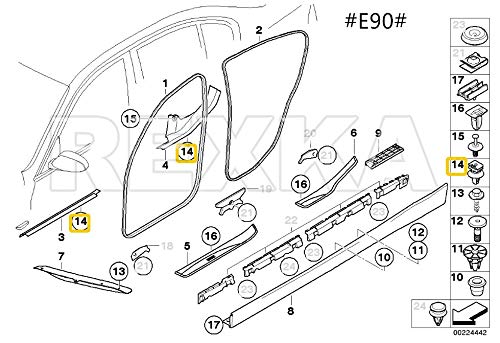 Miniatura 6 de Rexka 20 piezas de retenedores de placa de desgaste con sellador de nailon marrón para BMW 51477117532 1 3 5 Series E90 E60 F30 E90