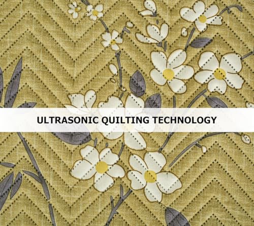 Image of Amazon Brand - Umi 100% Cotton Quilted /Ultrasonic 280 Tc Printed King Size Bed Cover /Bedsheet /Bedspread Comforter with 2 Pillow Shams /Cover, (Luxurious, 90 x100 inches, Yellow & Silver)
