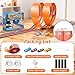 Upgrade Flexible Race Track for Kids, 15 Ft Flex Race Car Ramp Track with 4 Cars & Suction Cups - Compatible with Diecast 1/64th Cars, Car Tracks Toys for Kids Boys Girls Ages 3 4 5 6+ (Orange)
