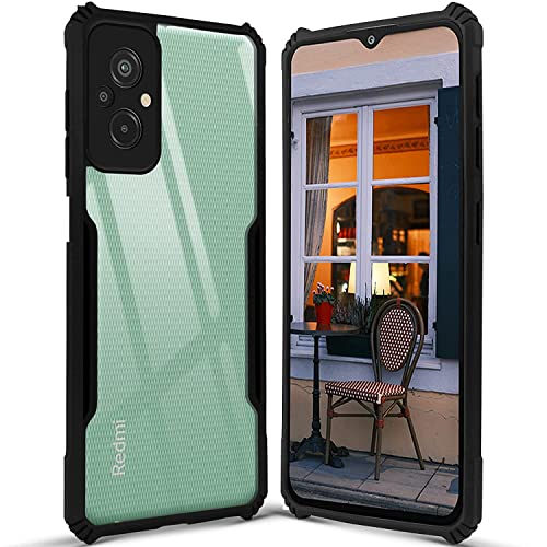 Image of Jkobi Back Cover Case for Xiaomi Redmi 11 Prime (Crystal Glass Back | Shockproof Bumpers | Professional Black)