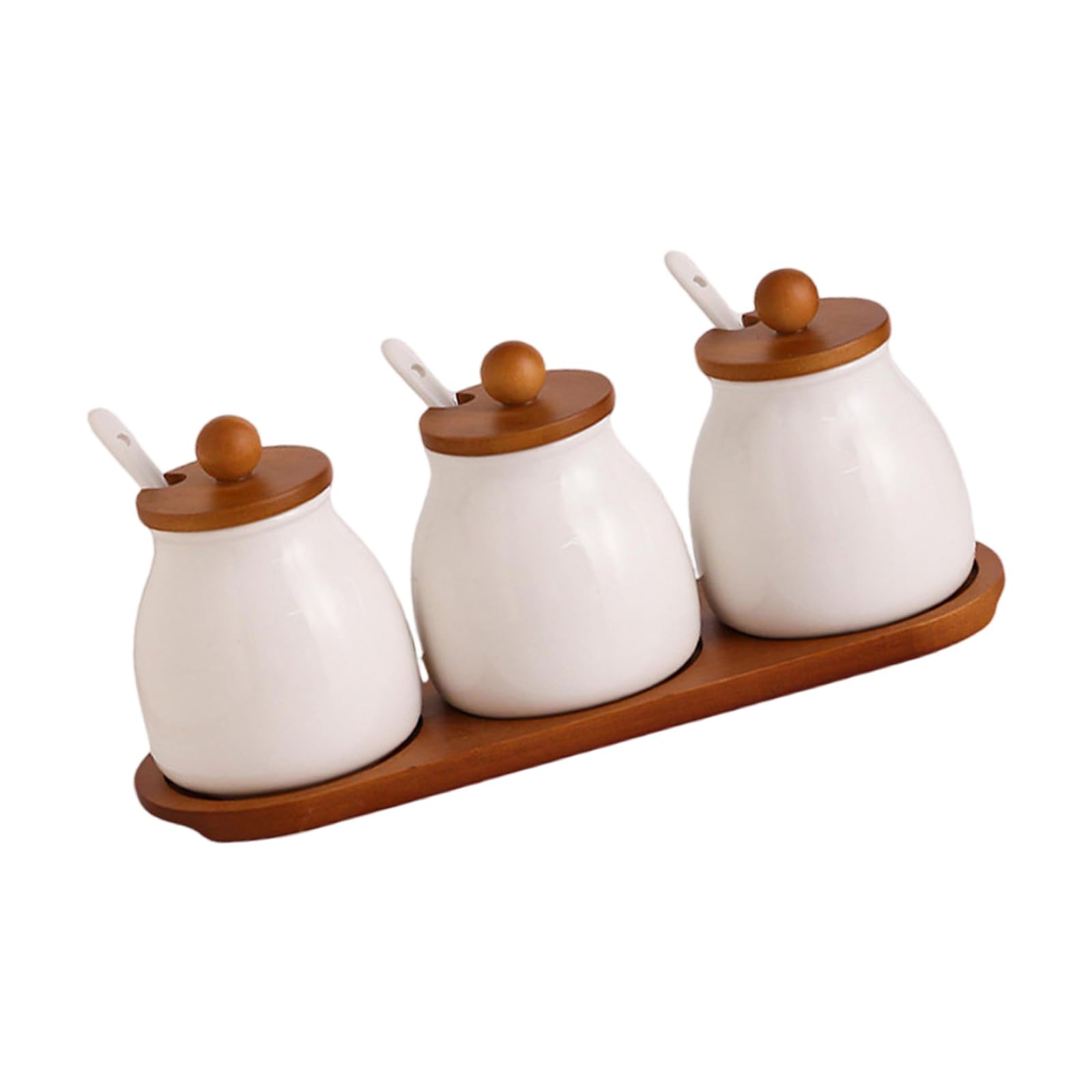 Artistic Ceramic Seasoning Canister for Displaying Dry Ingredients Condiment Storage Solution for Cooking Enthusiasts Elegant Seasoning Container Condiment Jar Ceramic Canisters Collection for Dry