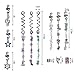 40Pcs hoyuwak Natural Colored Crystal Stone Hair Accessories - Metal Charms, Tie-Dye Loc Spirals, Cuffs, Rings for Women's Hairstyle Decoration