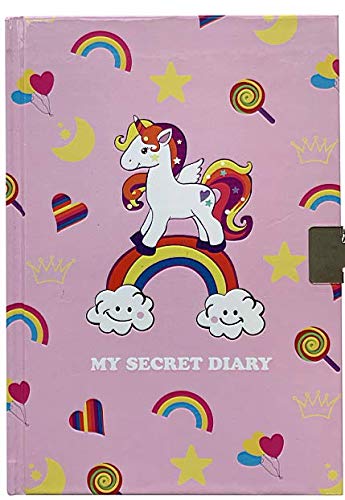 Yetech Ensemble de papeterie Licorne Cahier verrouillable Cadeau d'anniversaire de Noël cadeaux de licorne pour les filles de 4 5 6 7 8 9 10 11 ans