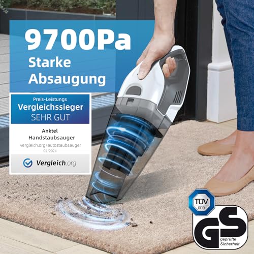 Akku-Handstaubsauger Anktel 14,8V mit vielseitigem Zubehör