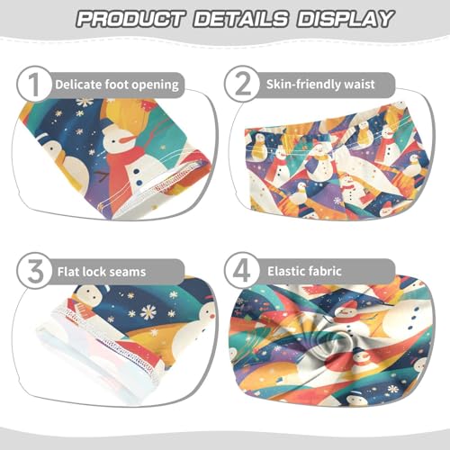 KLL Black White Christmas Snowman Toddler Girls Legging Soft Full Length Activewear Exercise3