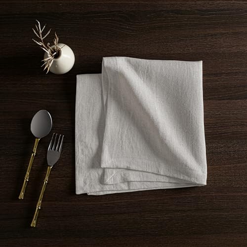 Set de 4 Servilletas de Lino Blanco 45x45 cm miniatura 4
